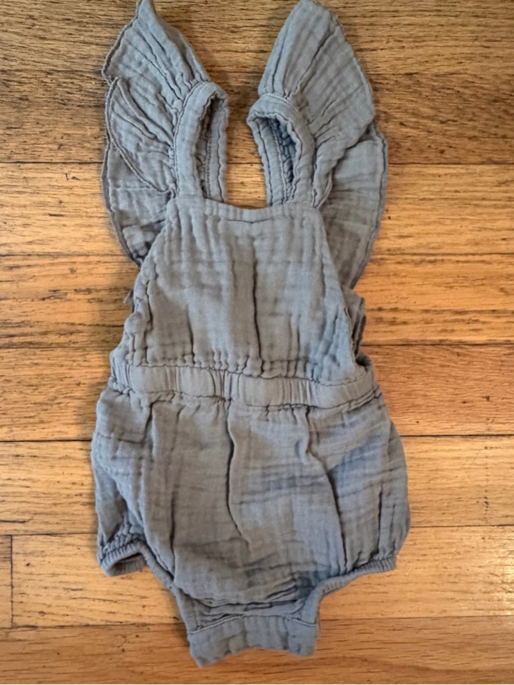 Soft Ruffle Strap Baby One-Piece Bubble  in Dusty Gray